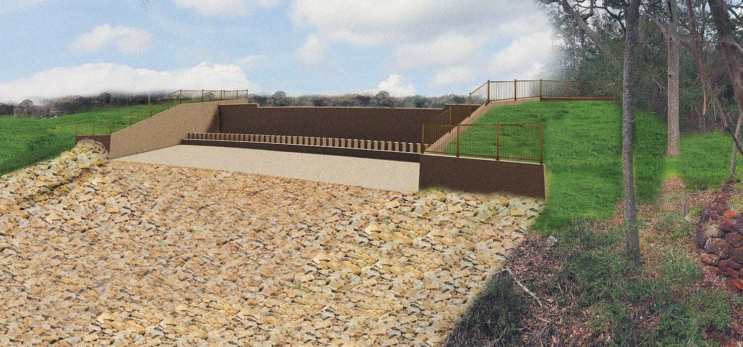 proposed Buescher State Park Lade Dam improvements rendering