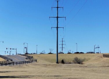 Powerlines on the side of road